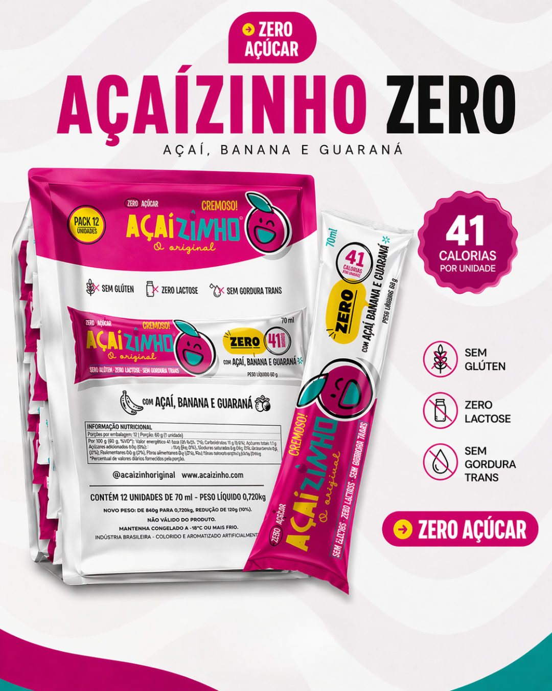 Pack Açaízinho Tradicional Zero